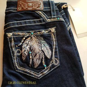 Miss Me Chloe Feather Rope Bootcut Jeans NWT